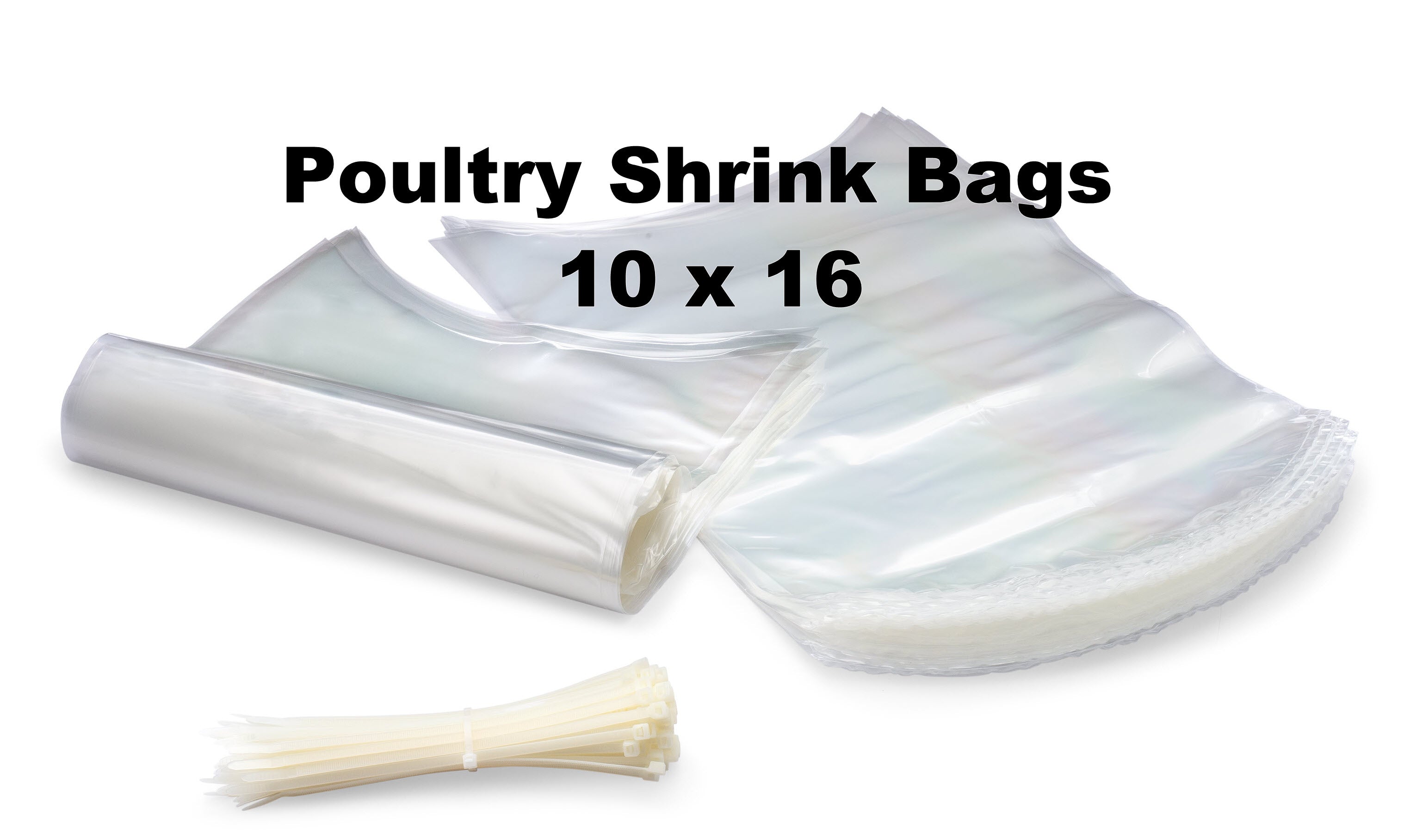 24 Pack of 10x16 Poultry Shrink Bags Chicken Food Processing Saver Heat Freezer