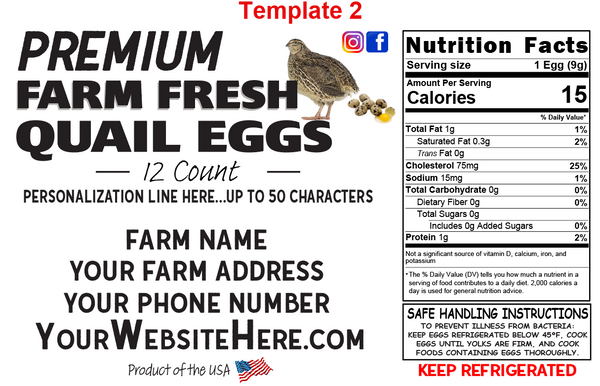 Custom Quail Egg Labels