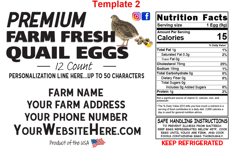 Custom Quail Egg Labels