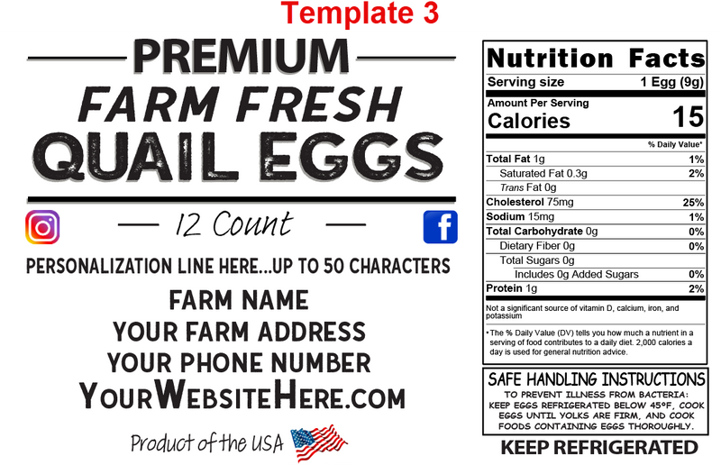 Custom Quail Egg Labels