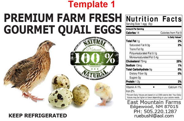 Custom Quail Egg Labels
