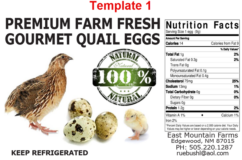 Custom Quail Egg Labels