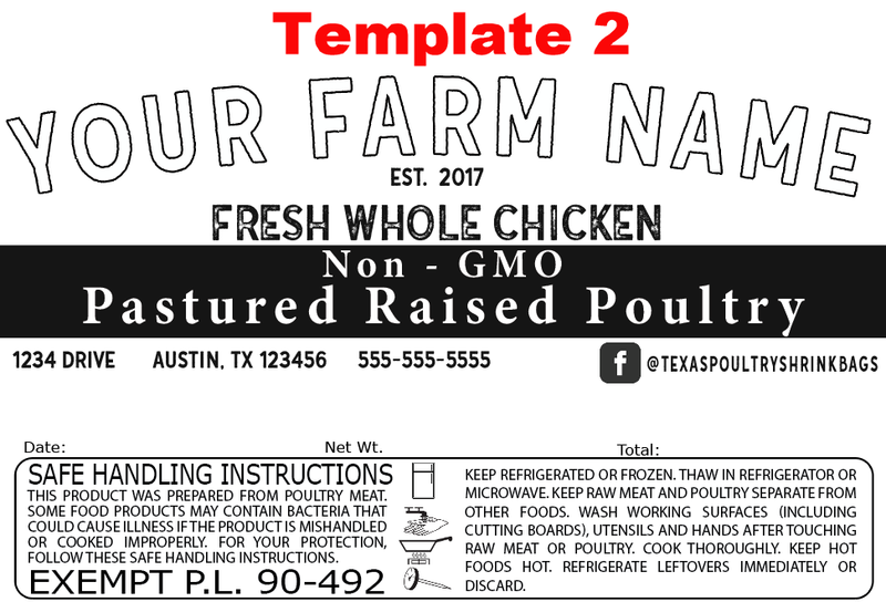 Custom Poultry Freezer Labels