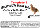 Custom Poultry Freezer Labels