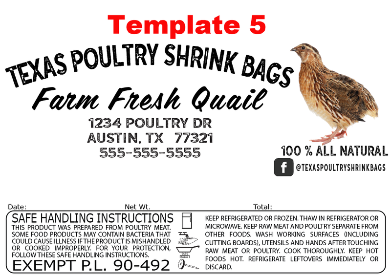 Custom Poultry Freezer Labels Texas Poultry Shrink Bags Custom poultry freezer labels texas poultry shrink bags