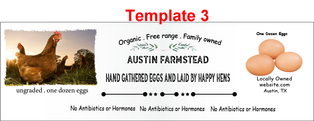 6-Egg iMagic Custom Carton Label - Duck Tracks